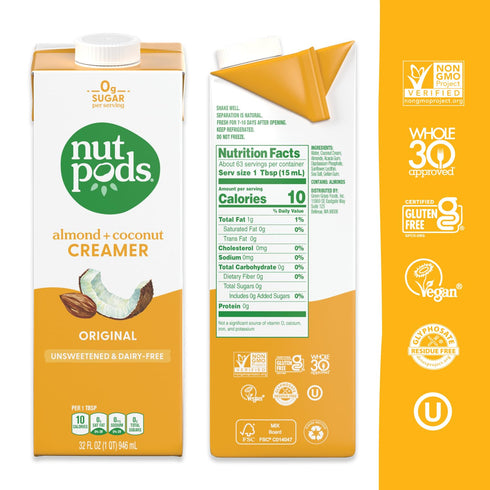32oz 3-Pack nutpods unsweetened Original Dairy-Free Coffee Creamer