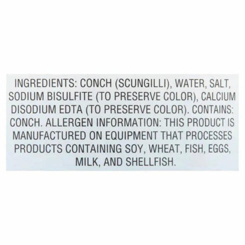 29 oz LaMonica Fine Foods Scungilli (Sliced Conch), Wild Caught Ready to Eat Premium Quality Seafood for Salads, Pasta
