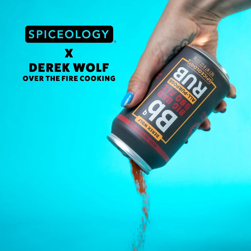Spiceology & Derek Wolf Big Bad BBQ Ale, Beer-Infused Barbecue Rubs, 8 oz Can with Resealable Lid for Beef, Chicken,