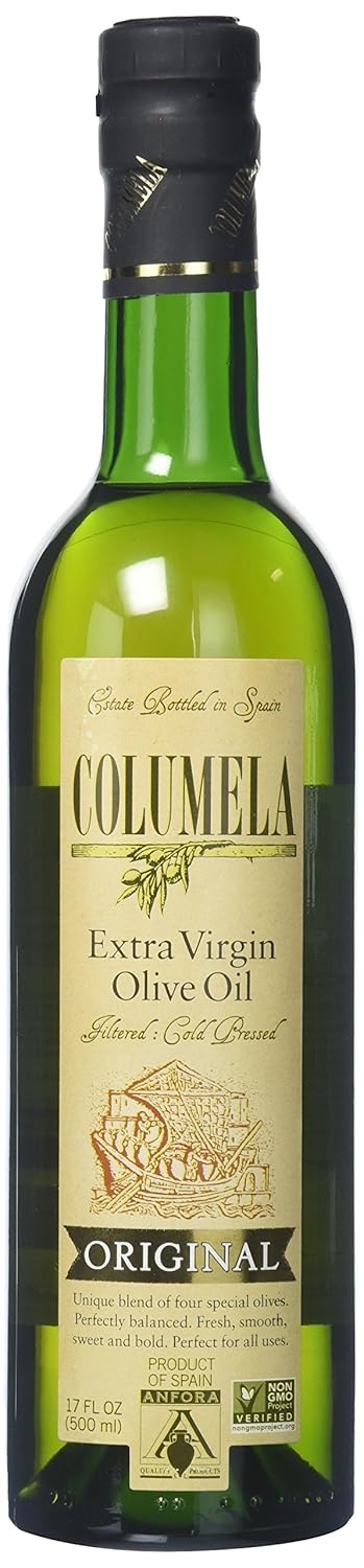 Columela Extra Virgin Olive Oil, 17 oz Bottle, Cold Pressed Spanish Olive Oil,