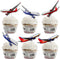 LETLIMIT 18pcs Red Whiter Glitter Airplane Dessert Cupcake Topper Aviation Fighter Theme Decorations