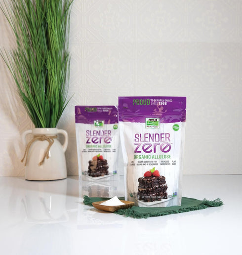 12 oz (340 NOW Real Food, Slender Zero, Organic Allulose, Zero Calories, Sugar Substitute for Baking and Beverages, No