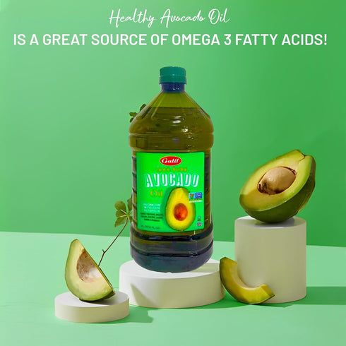 100% 500F 2 Galil Pure Avocado Oil - High Smoke Point Non-GMO, Vegan, Halal Certified - Perfect for Cooking, Baking