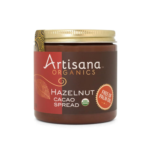 Artisana Organics Hazelnut Cacao Spread, 9.5 oz | USDA Organic, No Palm