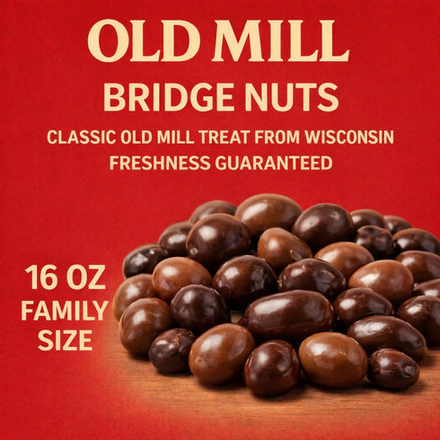 Generic 16 oz's Chocolate Bridge Mix Candy, Assorted Milk & Dark Chocolate Covered Nuts & Fruit, Old Mill