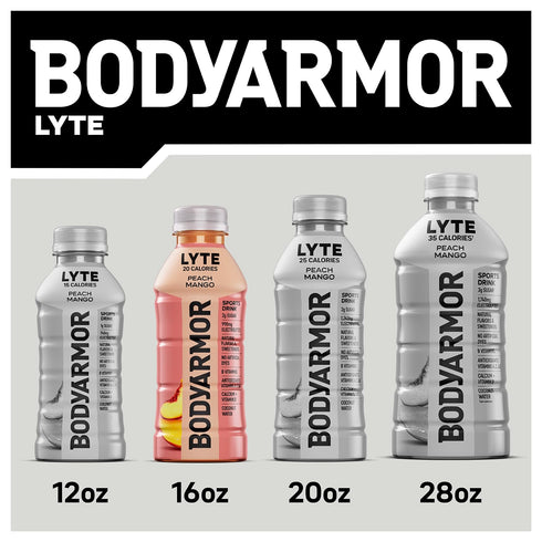 Potassium-Packed 16 Oz (Pack 12) BODYARMOR LYTE Sports Drink Low-Calorie Sports Beverage, Strawberry Banana, Coconut