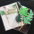ALISSAR Flamingo and Leaf Cake Topper - Tropical Happy Birthday Decoration Supplies