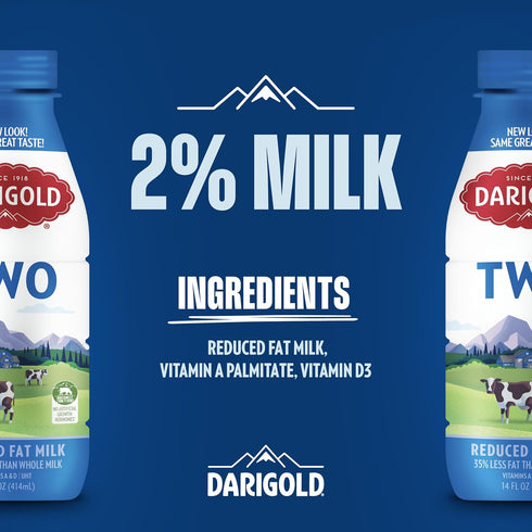 2 12 15g 14oz, 12 Pack Darigold Milk Percent, Reduced Fat Shelf Stable Milk with Essential Nutrients, Protein, rsBT