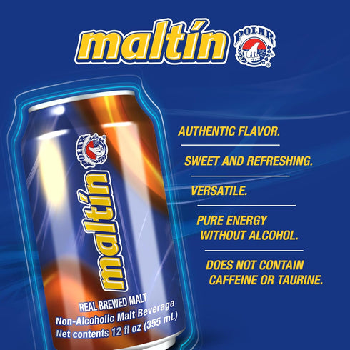 (6-Pack) Maltin Polar Non-Alcoholic Malt Beverage Natural Cane Sugar Drink