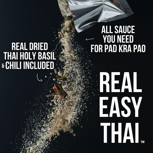 3 Packets 12 (1) TAAN THAI PAD KRA PAO Stir-Fry Kit Authentic Thai Holy Basil (Kra Pao) Starter Vegan, Gluten-Free, No