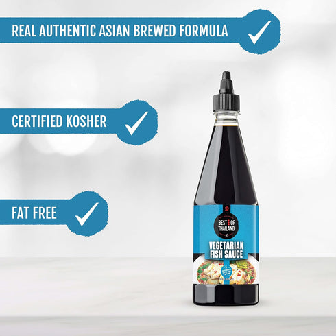 Best Of Thailand Vegetarian Fish Sauce, 2 Pack (Each 23.65 fl oz), Real Authentic Asian Brewed Vegan Sauces