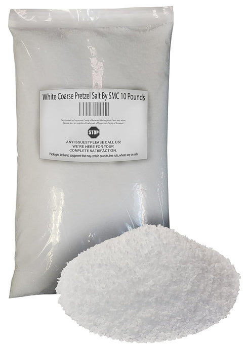White Coarse Pretzel Salt By SMC 10 Pounds M Size - Larger