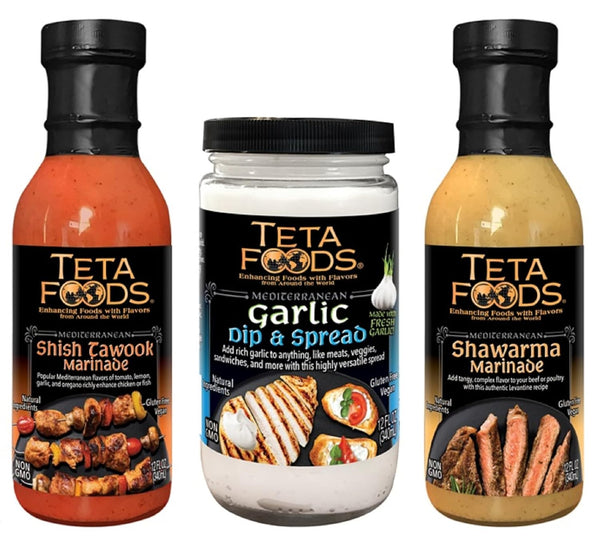 Teta Foods Assorted Selection of Middle Eastern Dressings and Marinades (Tawook Garlic