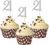 Sumerk 24PCS Silver Glitter Cupcake Toppers, 21st Birthday Cupcake Picks for Anniversary Party Decorations