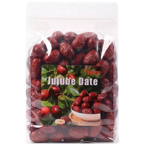 ZCFIKJ Jujube Dates Fruit,Chinese Red Dates Jujube Dried Date Jujubes 18 oz Juju