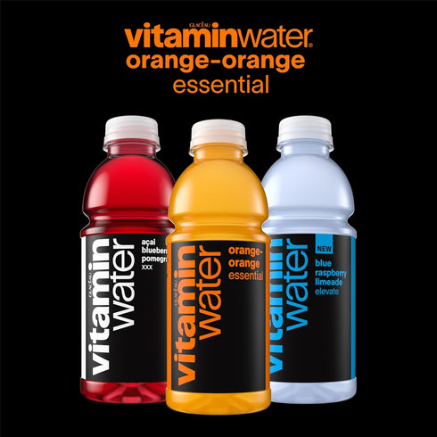 20 oz 12 Pack vitaminwater Essential Orange-Orange, Flavored Water Beverage, fl Bottles