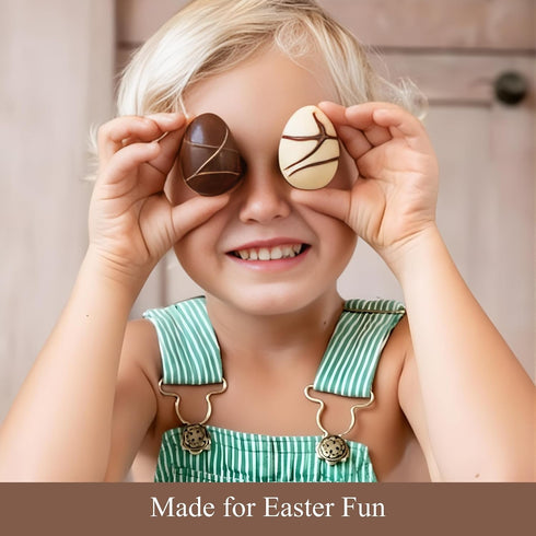 20 60% 7 oz Andy Anand Praline-Filled Chocolate Eggs Gift Box - Pieces, Cacao European Chocolate with Creamy Hazelnut
