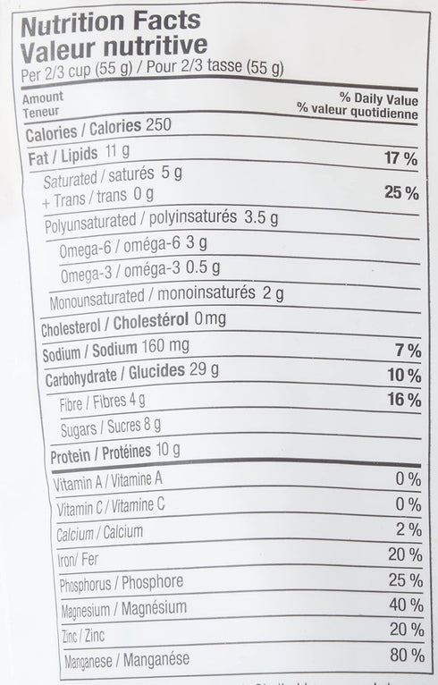 10 3.5 3 10 10 Oz, Packaging (Pack 2) Manitoba Harvest Hemp Yeah Granola, with g of Protein, g Omegas, g of Fiber