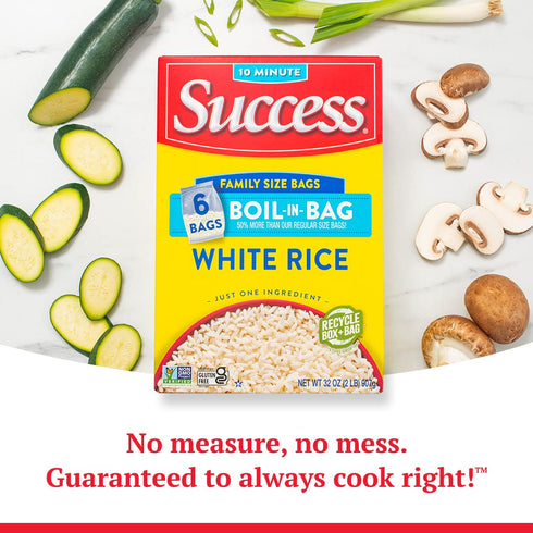21-Ounce Success Boil-in-Bag Rice, White Rice, Quick and Easy Rice Meals, Box