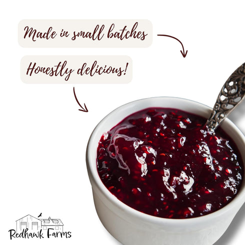 18oz 2 Pack Country Redhawk Farms Black Raspberry Jam - Fruit Preserves - Jars, - Fruit Spread for Toast, Charcuterie