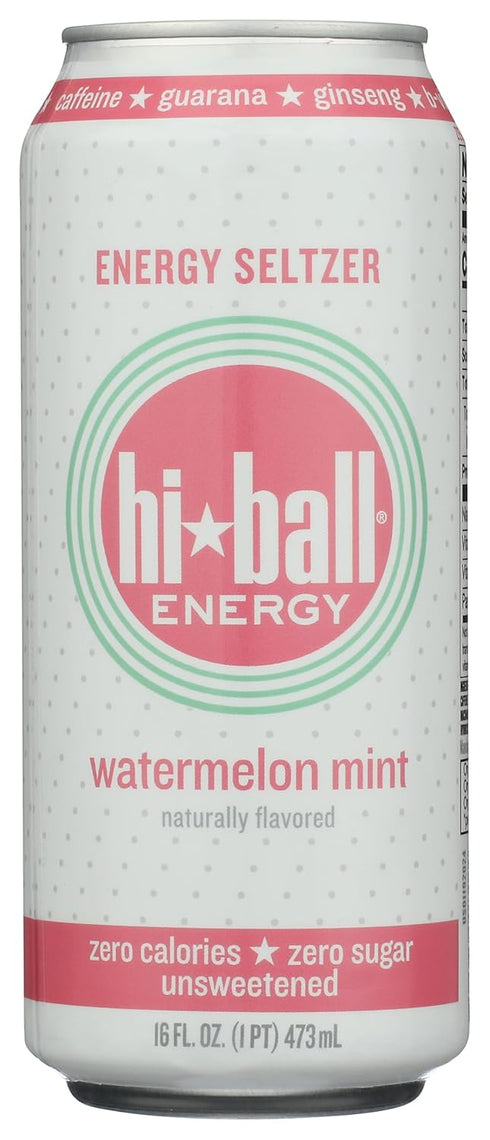 HIBALL ENERGY Watermelon Mint Sparkling Energy Water, 16 FZ