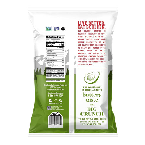 Boulder Canyon Potato Chips - Avocado Oil Sea Flavor, 5.25 Ounce Bag for a Delicious Snack