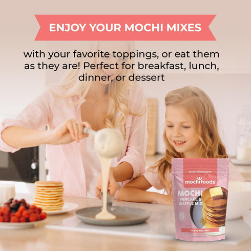 8 Oz Mochi Pancake Mix and Waffle Mix - Hawaii Original - Gluten Free - Light, Fluffy Waffles and Pancakes Mix
