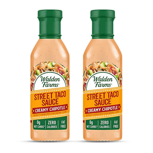 Walden Farms Street Taco Sauce, Creamy Chipotle, 12oz Bottle (2 Pack) - Vegan, Perfect for Tacos & More