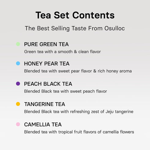 (40 count, 10 4 Pack, OSULLOC Premium Tea Collection flavors x ea), Self Care Sampler Gift Box Variety Premium Organic