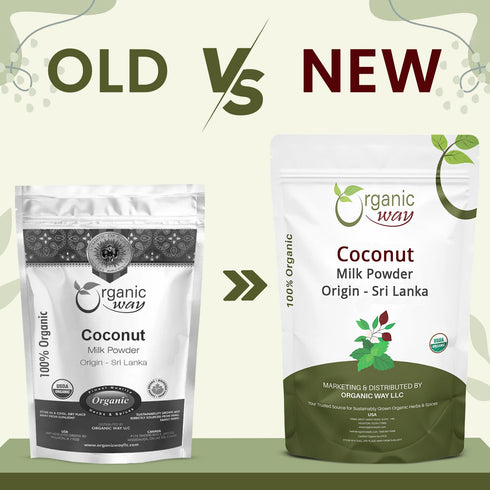 100% (1/2LBS 8Oz.) Organic Way Coconut Milk Powder - Unsweetened Creamer Alternative for Coffee & Smoothies | Vegan
