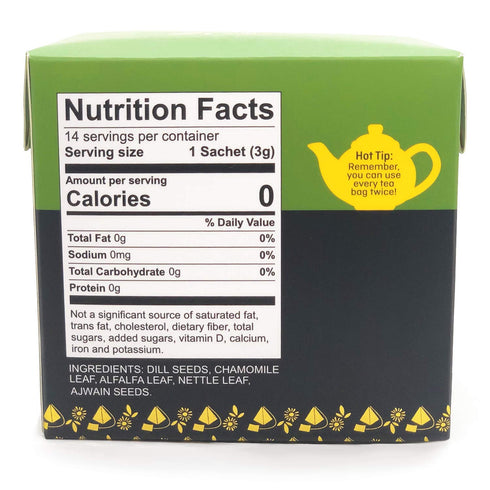 Mrs. Patel's Lactation Tea, Herbal Blend for Breastfeeding Moms, Caffeine Free, 14 Small Tea Bags