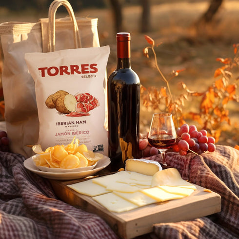 1.41 oz. (Pack 6) TORRES Selecta Gourmet Potato Chips - Snack Size Small Batch Artisan Kettle Chips - Iberian Ham