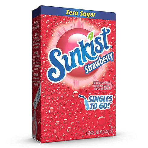 SINGLES TO GO! Sunkist Singles To Go Drink Mix Strawberry, 6 Boxes