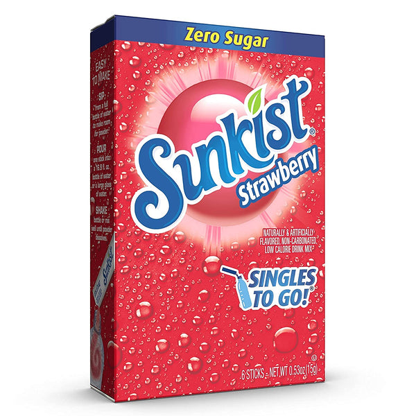 SINGLES TO GO! Sunkist Singles To Go Drink Mix Strawberry, 6 Boxes