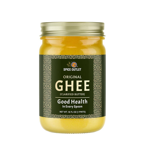 SPICE OUTLET 16 oz Pack 3 Original Ghee (Clarified Butter) - | Slow Cooked Traditional Indian Desi Ghee | High Smoke