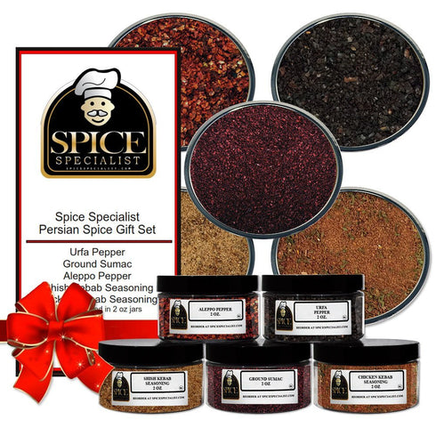 Chef Cherie Persian Spices Gift Set - Contains: 5 Assorted Plastic Jars (1 each
