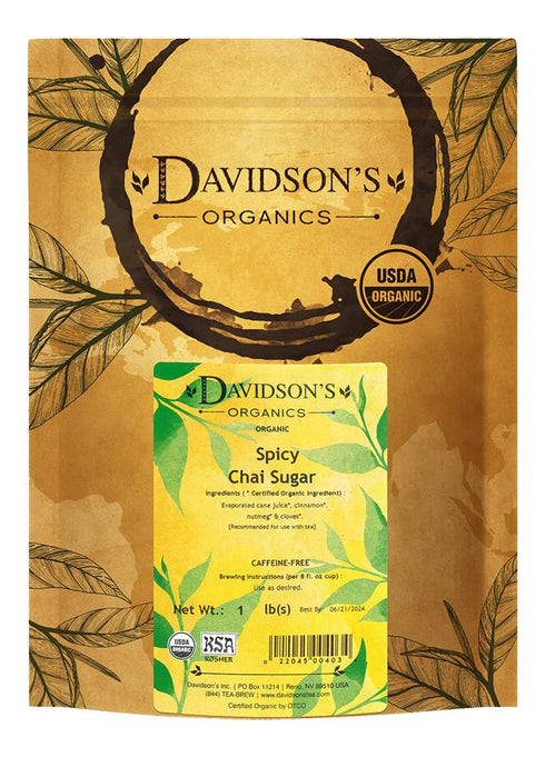Davidson's Organics Spicy Chai Sugar, Bulk 16-Ounce Bag