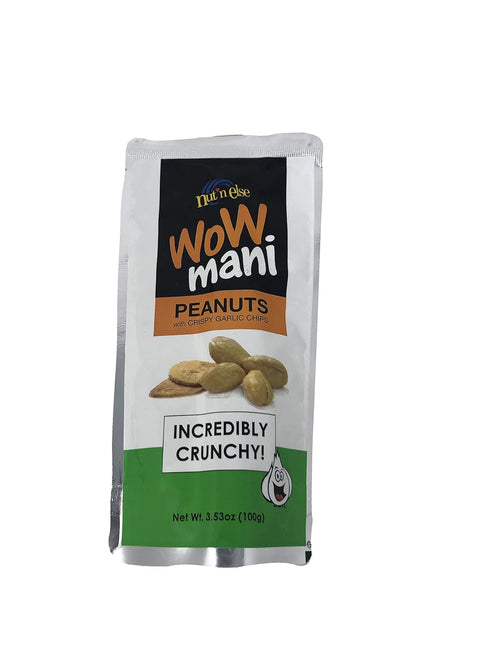 Wow Mani with Garlic Peanuts - Pack of Two, 3.53 Oz Each Pack