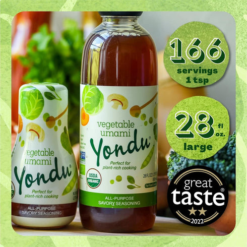 Yondu Vegetable Umami – Premium Plant-based Seasoning Sauce – All-Purpose Instant Flavor Boost, Better Than: Fish Sauce, Soy Sauce, Bouillon (28 Fl oz)