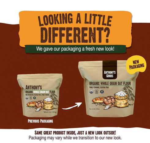 4 lb, Anthony's Organic Whole Grain Oat Flour, Gluten Free, Non GMO, Non Irradiated, Finely Ground, Vegan