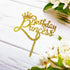 Happy Birthday Princess Cake Topper, Gold Glitter Acrylic for Princess Birthday Cake Party Decorations