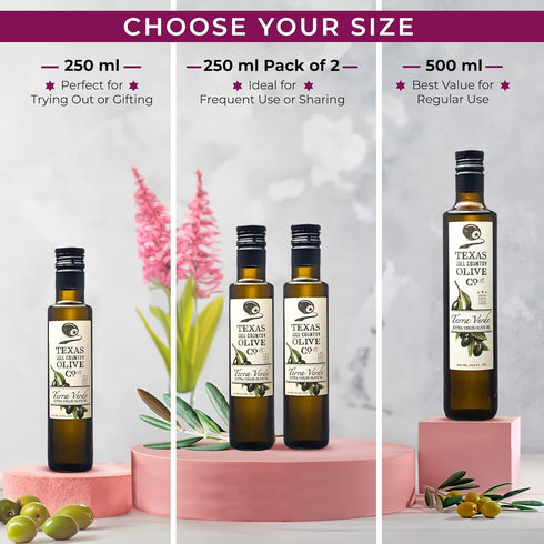 Country (16.9 oz) Texas Hill Olive Co Terra Verde Extra Virgin Olive Oil - Cold Pressed EVOO Gourmet Olive Oil - Rich