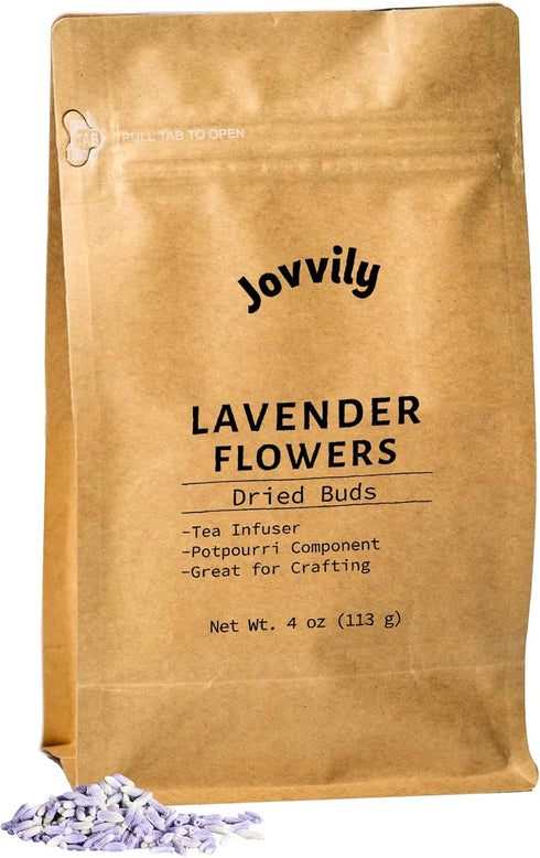 Jovvily Decor Dried Flower Bundle, Arnica Flowers, Dried Lavender Flower Buds, and Rose Petals, Fresh Aromas