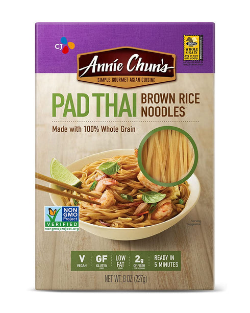 Annie Chun's Pad Thai Brown Rice Noodles, Non GMO, Vegan, Gluten Free,