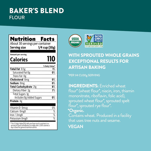 32 oz (Pack 4), Nature's Path Organic Baker's Blend Flour, of Non-GMO