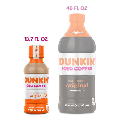 13.7 oz, 12 Pack Dunkin' Original Iced Coffee Bottle, fl