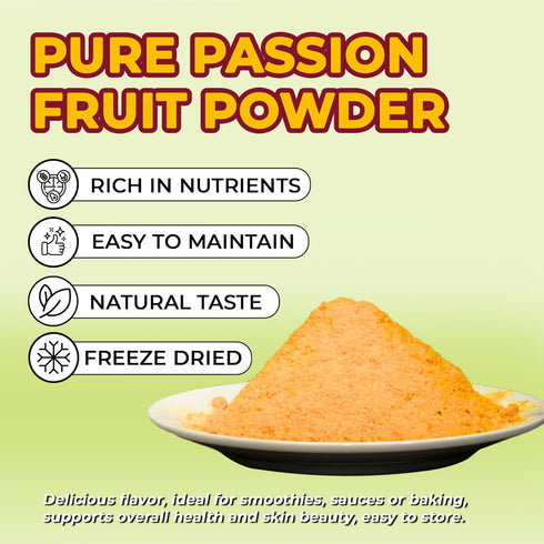 8Oz 100% Freeze Dried Passion Fruit Powder Real Fruit Powder, No Sugar Added, Vegan & Gluten-Free, Freeze Dried Fruit