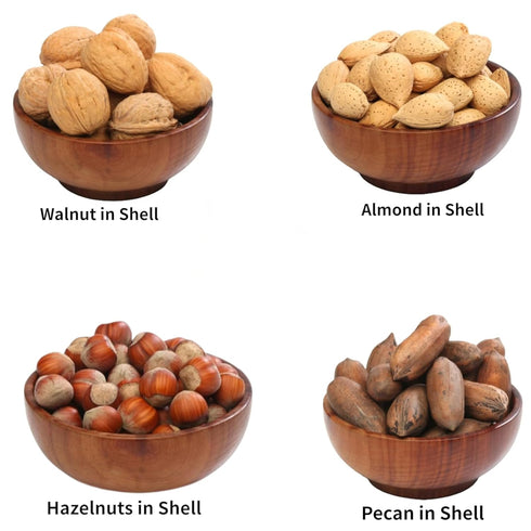 Pack, 4 lbs, Packed Premium In-Shell Nut Variety Mixed Nuts in Shell, Walnut, Almond, Pecan & Hazelnut, Separate Bags
