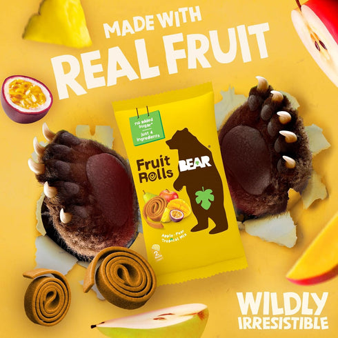36 0.7 (Pack 18) BEAR Real Fruit Snack Rolls - Gluten Free, Vegan, and Non-GMO - Tropical Rolls, Healthy School