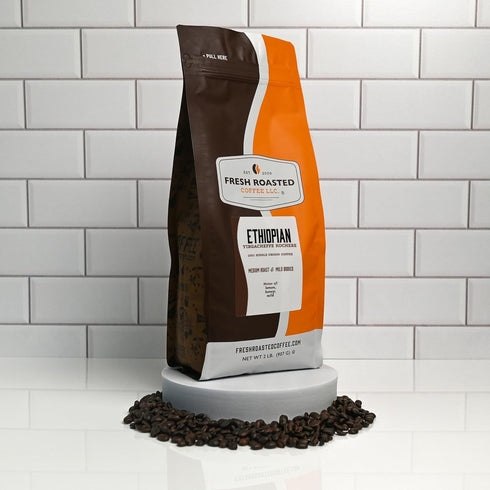 2 lb (32 oz), Fresh Roasted Coffee, Ethiopian Yirgacheffe Kochere, Medium Roast, Kosher, Whole Bean